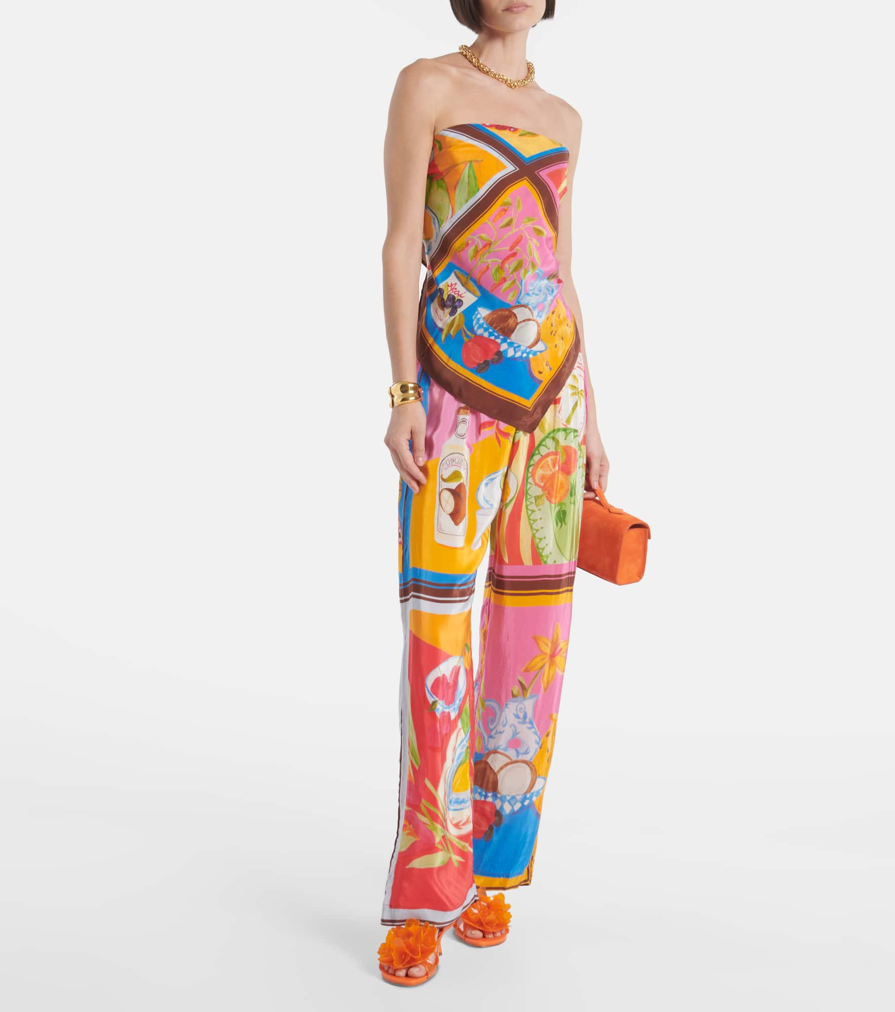 Summer Picnic printed wide-leg pants - 2
