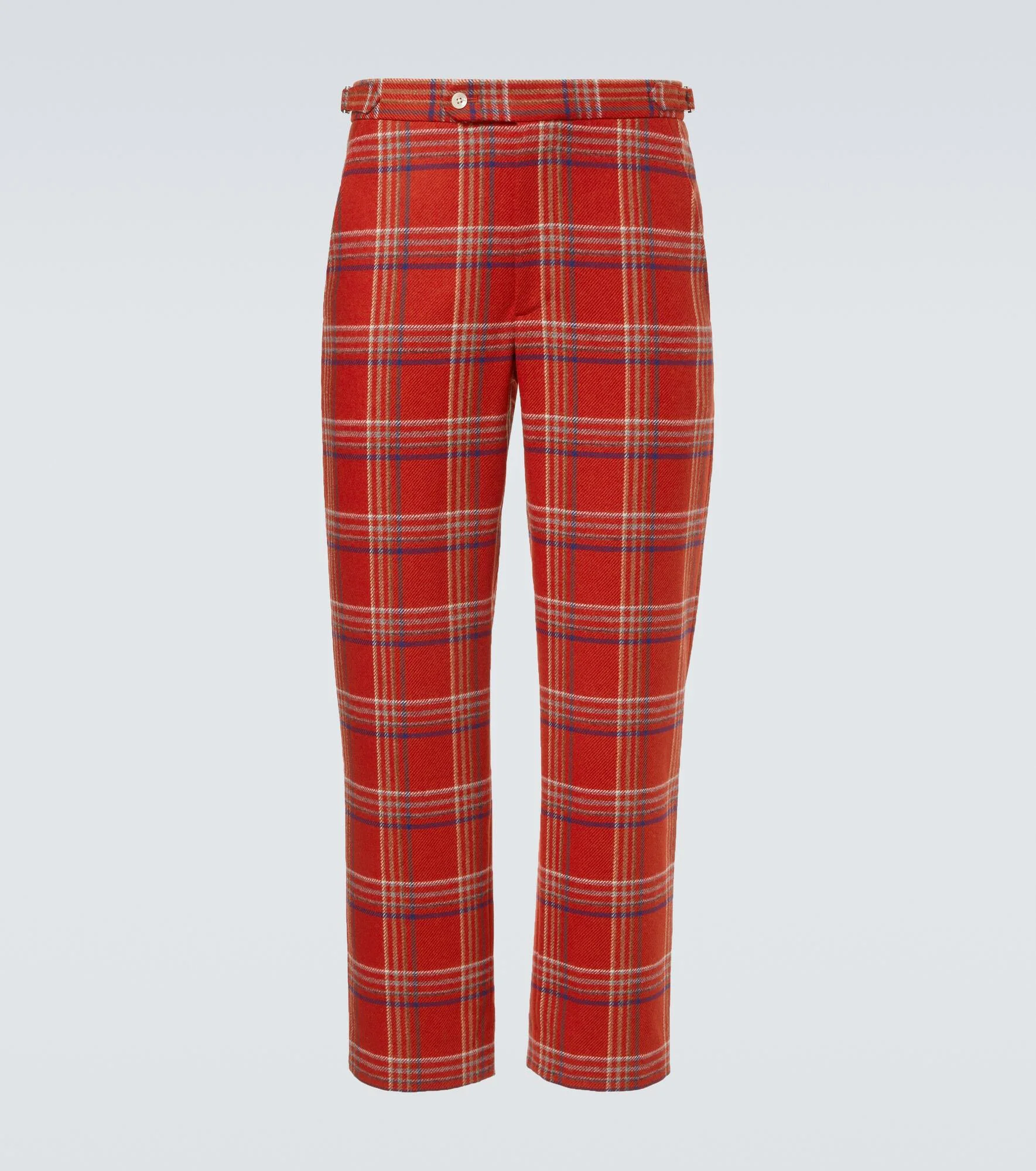 Gable plaid wool flannel straight pants - 1
