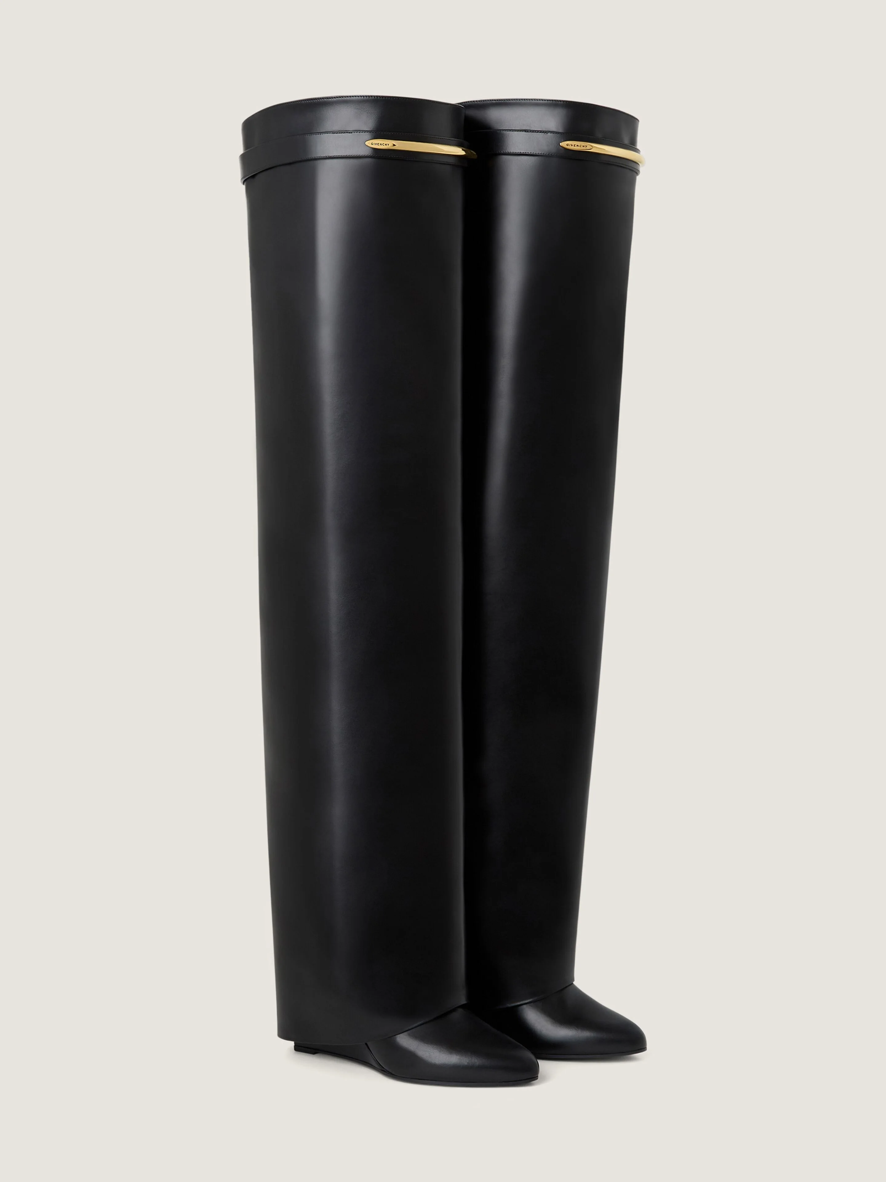 SHARK PINCH OVER-THE-KNEE BOOTS IN LEATHER - 1