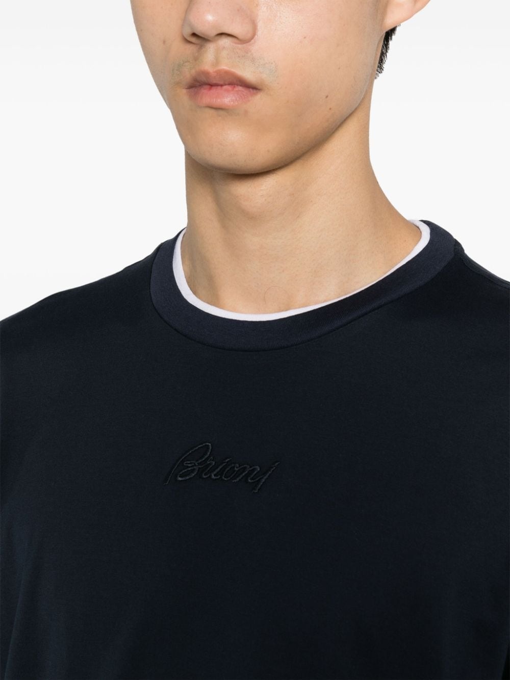 logo-embroidered cotton T-shirt - 5