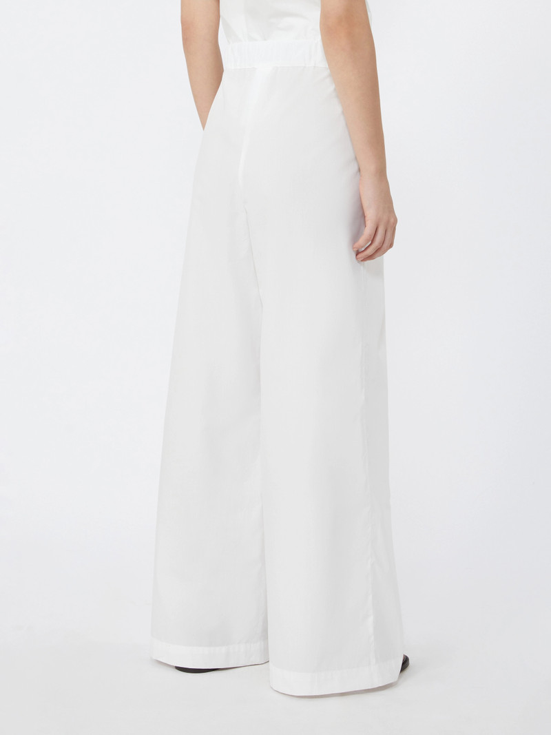 BENDA Wide-leg cotton poplin trousers - WHITE 4