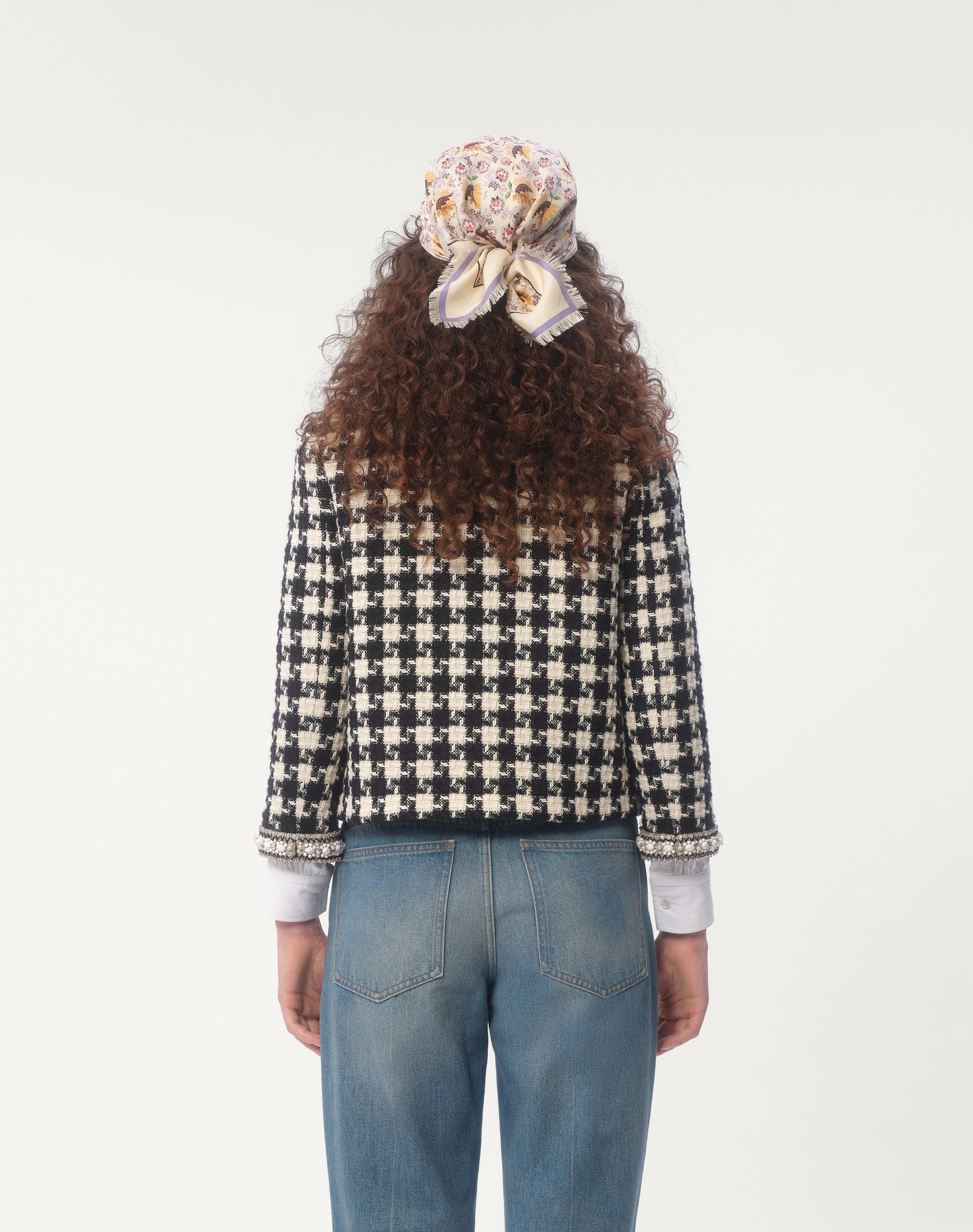 EMBROIDERED JACKET IN DAMIER LIGHT TWEED - 6