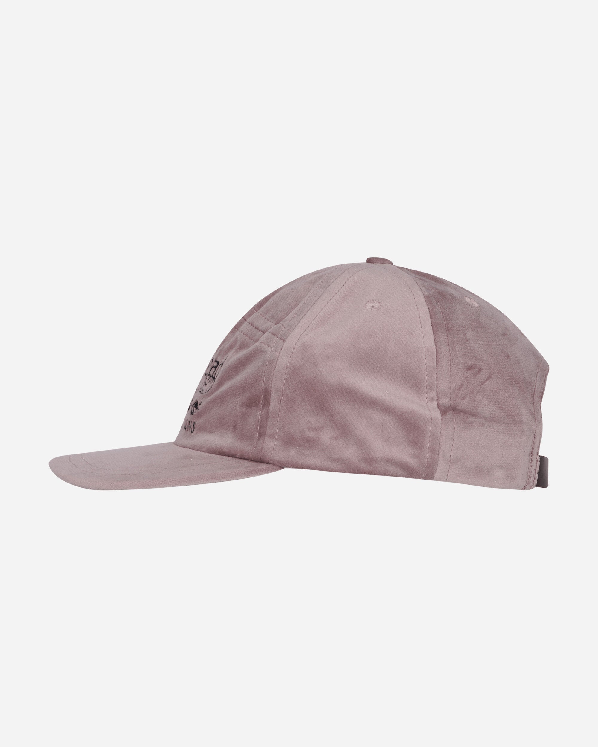Velveteen Curved Front 6-Panel Hat Pink - 3