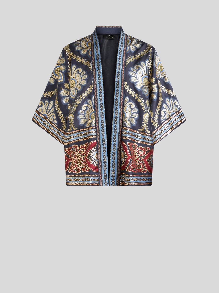 PRINTED SILK KESA ROBE - 1