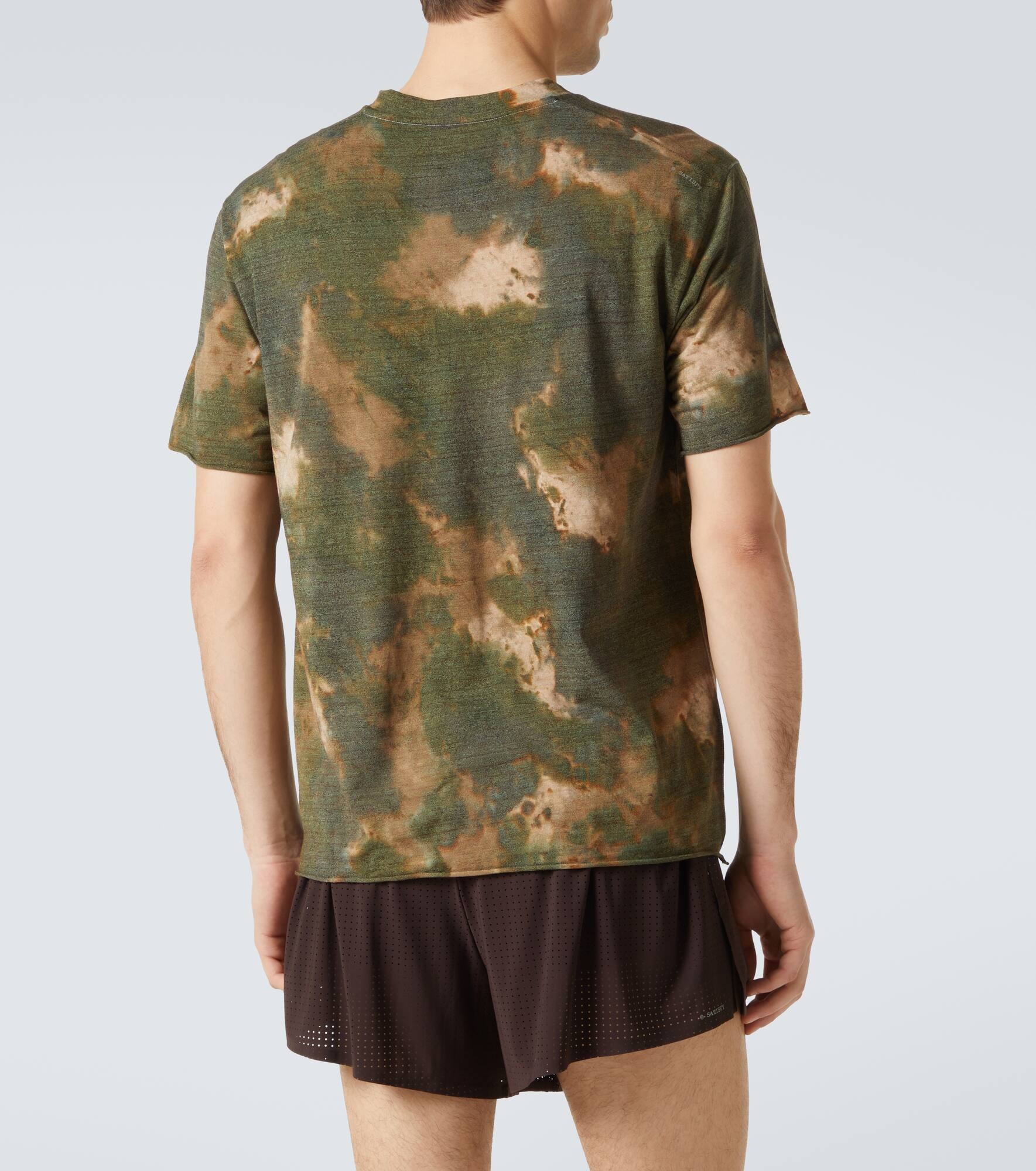 Batik camouflage wool-blend jersey T-shirt - 4