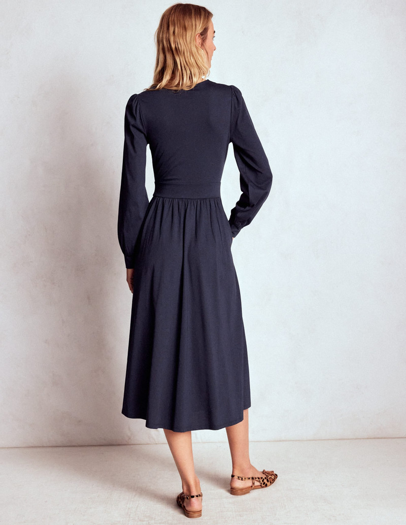 Alexandra Jersey Midi Dress-Navy 4