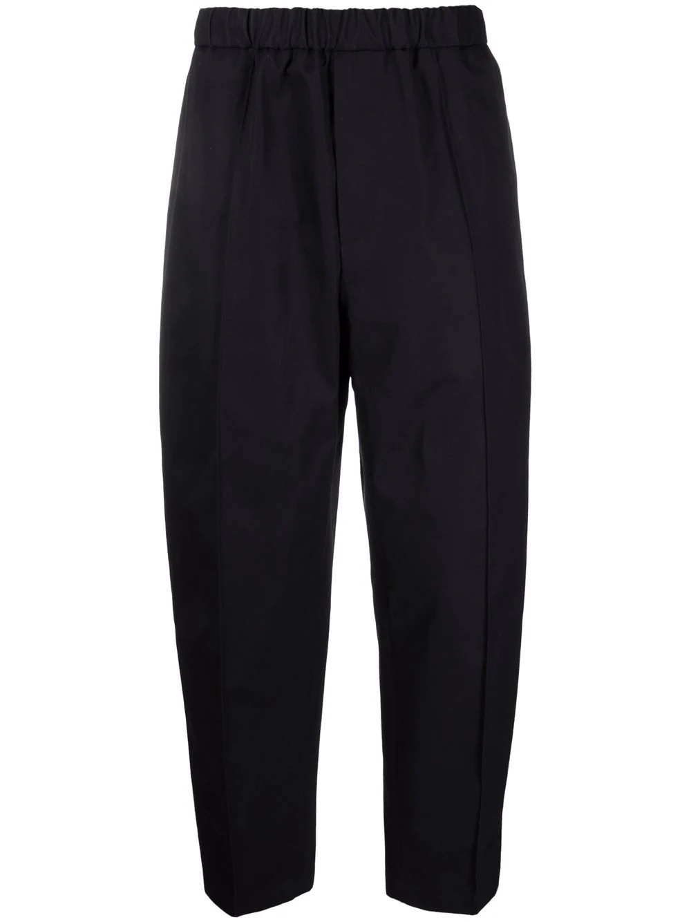 elasticated-waist straight-leg trousers - 1