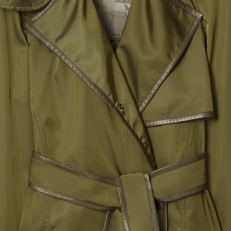 Short Nylon Blend Trench Coat 6