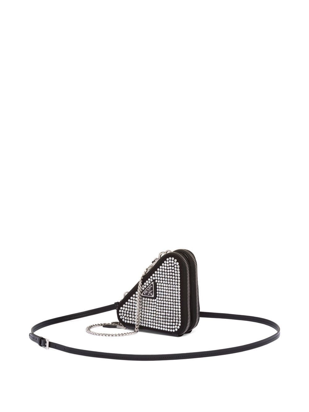 mini Triangle crystal-embellished crossbody bag - 1