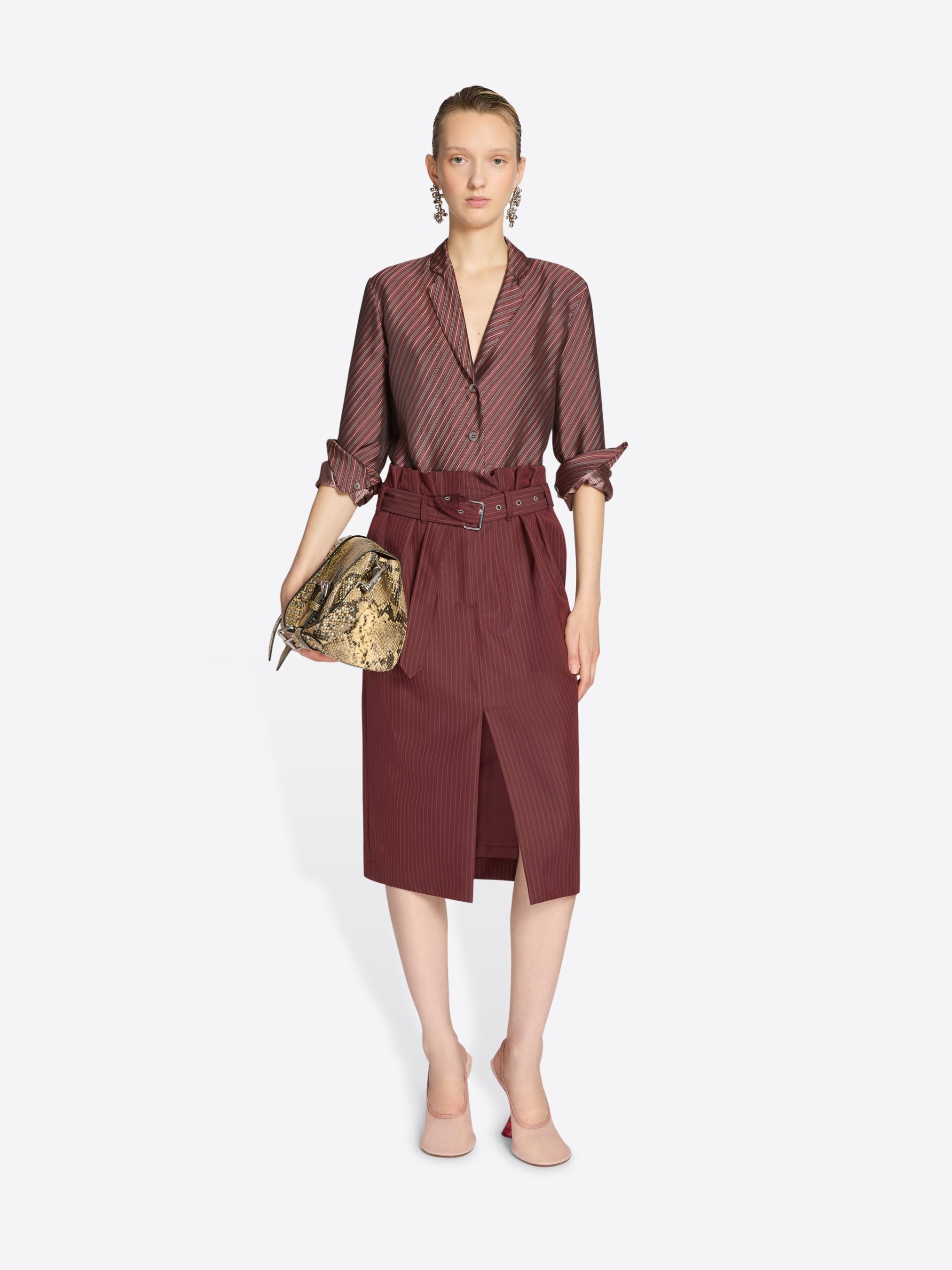 BELTED WOOL SKIRT - 2