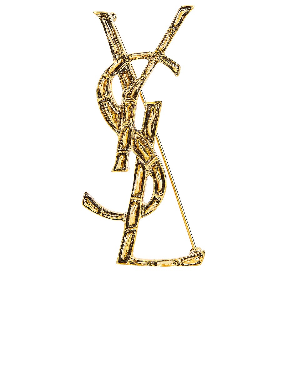 Textured Crocodile YSL Brooch - 1