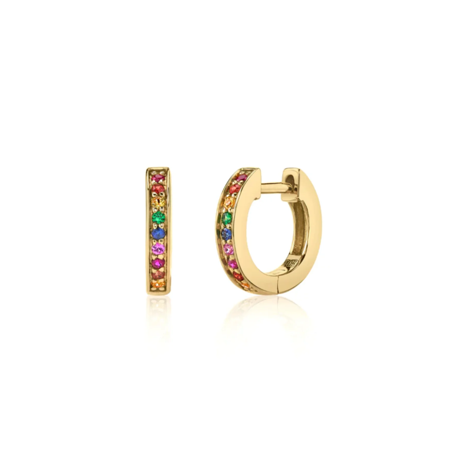 Small Rainbow Huggie Hoops - 1