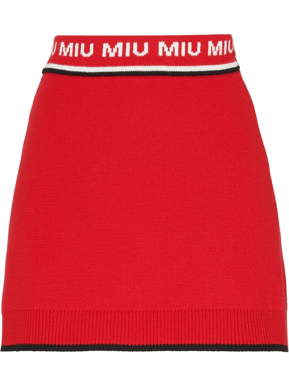 jacquard logo knitted skirt - 1