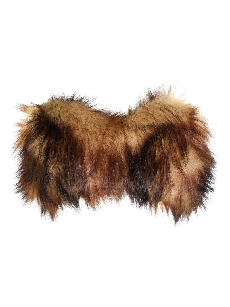 strapless faux-fur top 1