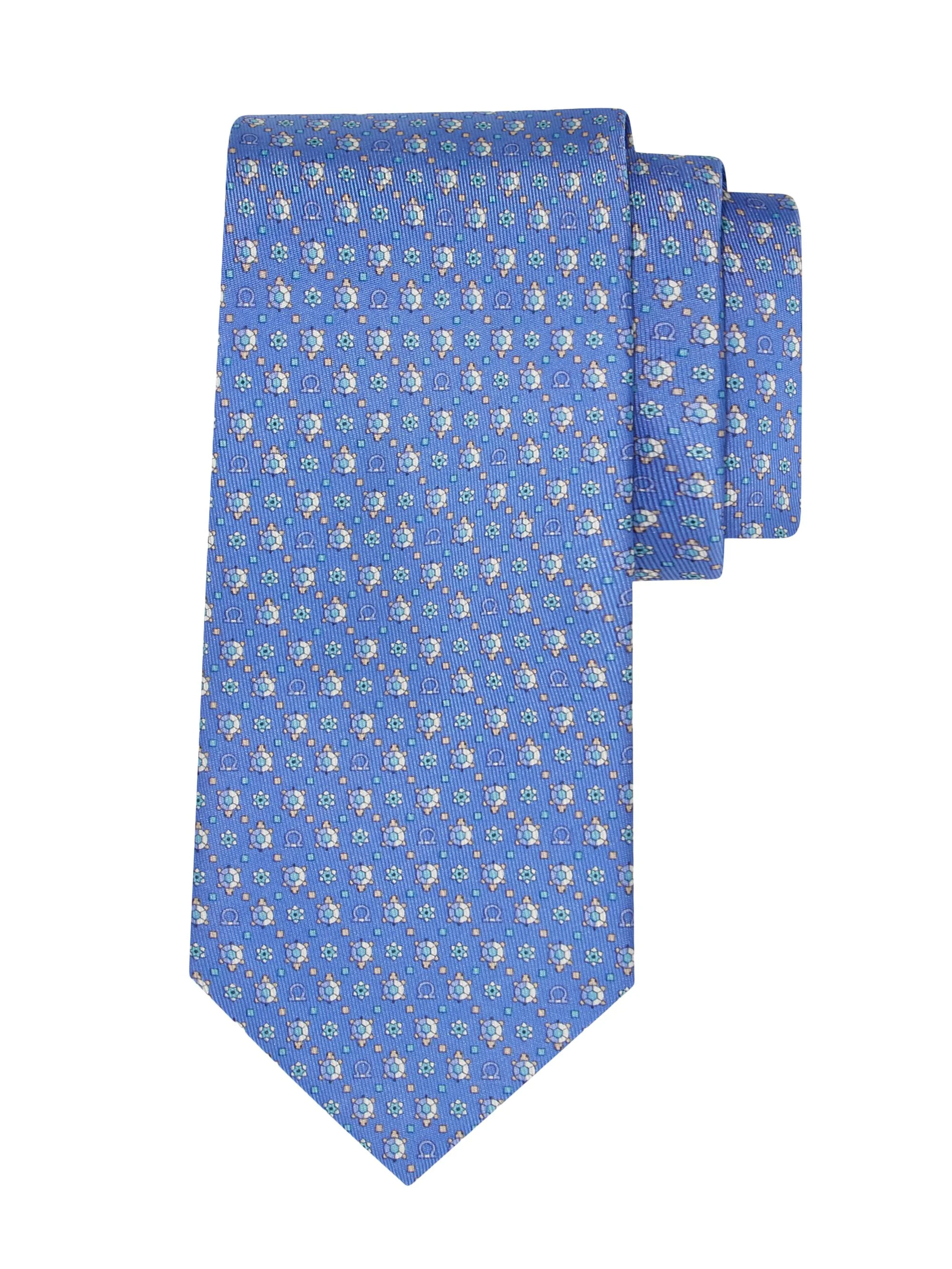 Men's Nuga Silk Turtle Tie - Azzurro - 1
