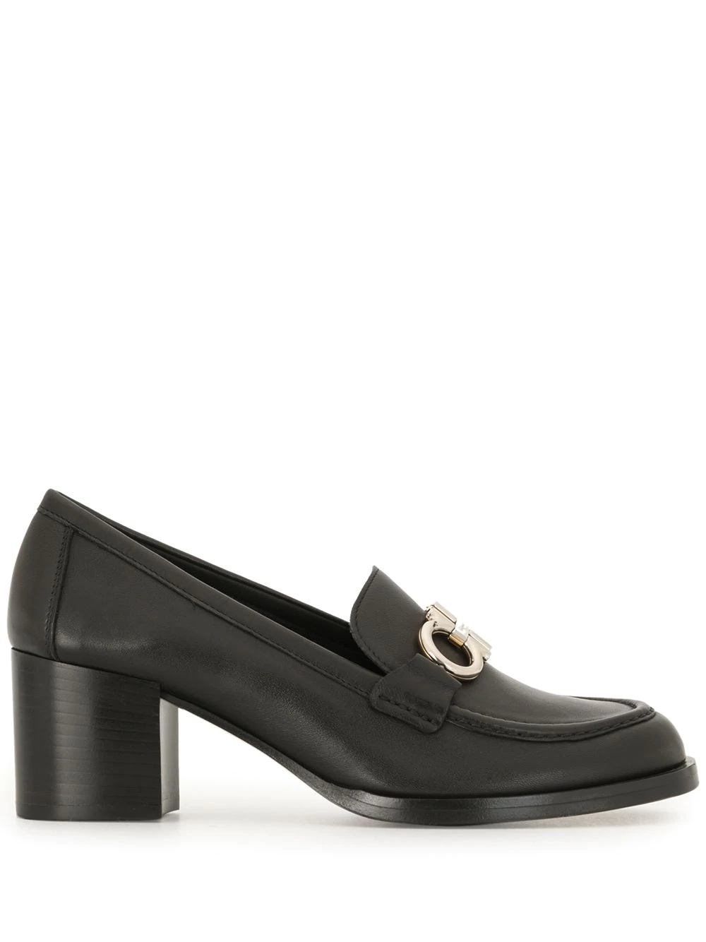  Gancini buckle chunky heel loafers - 1