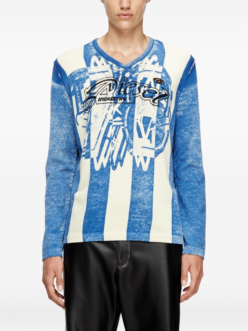 Oliba stripe-print V-neck sweater - 3