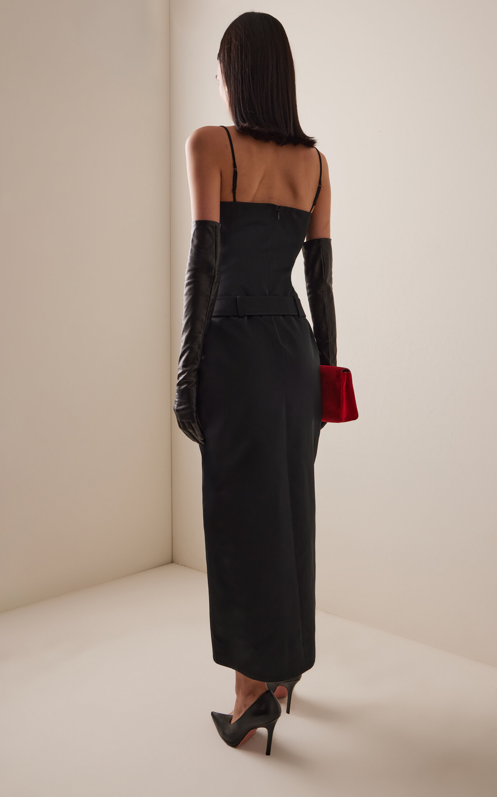 Julie Satin Midi Dress black - 4