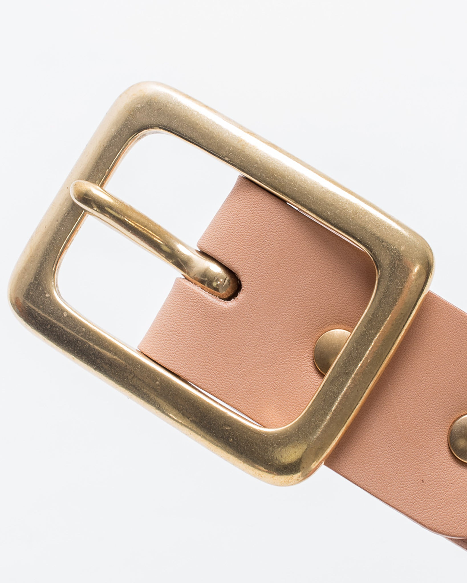IHB-11-NAT Heavy Duty "Tochigi" Leather Belt with Brass Garrison Buckle - Natural - 3