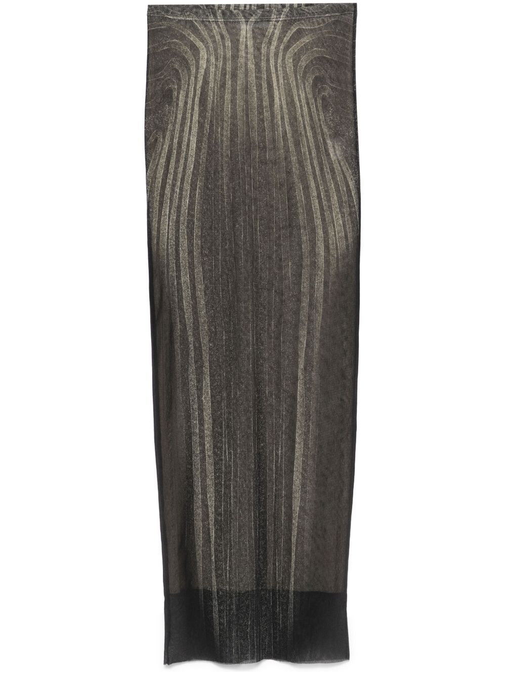 Jean Paul Gaultier Women Spiral Printed Mesh Long Skirt - 2