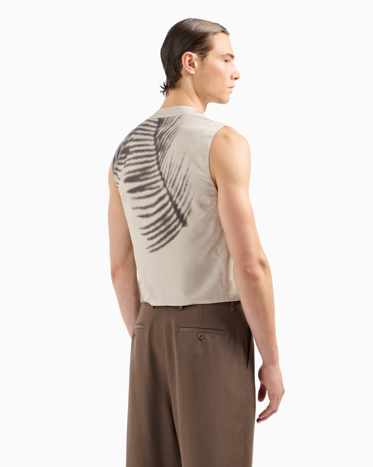 PRINTED CUPRO DOUBLE-BREASTED WAISTCOAT - 3