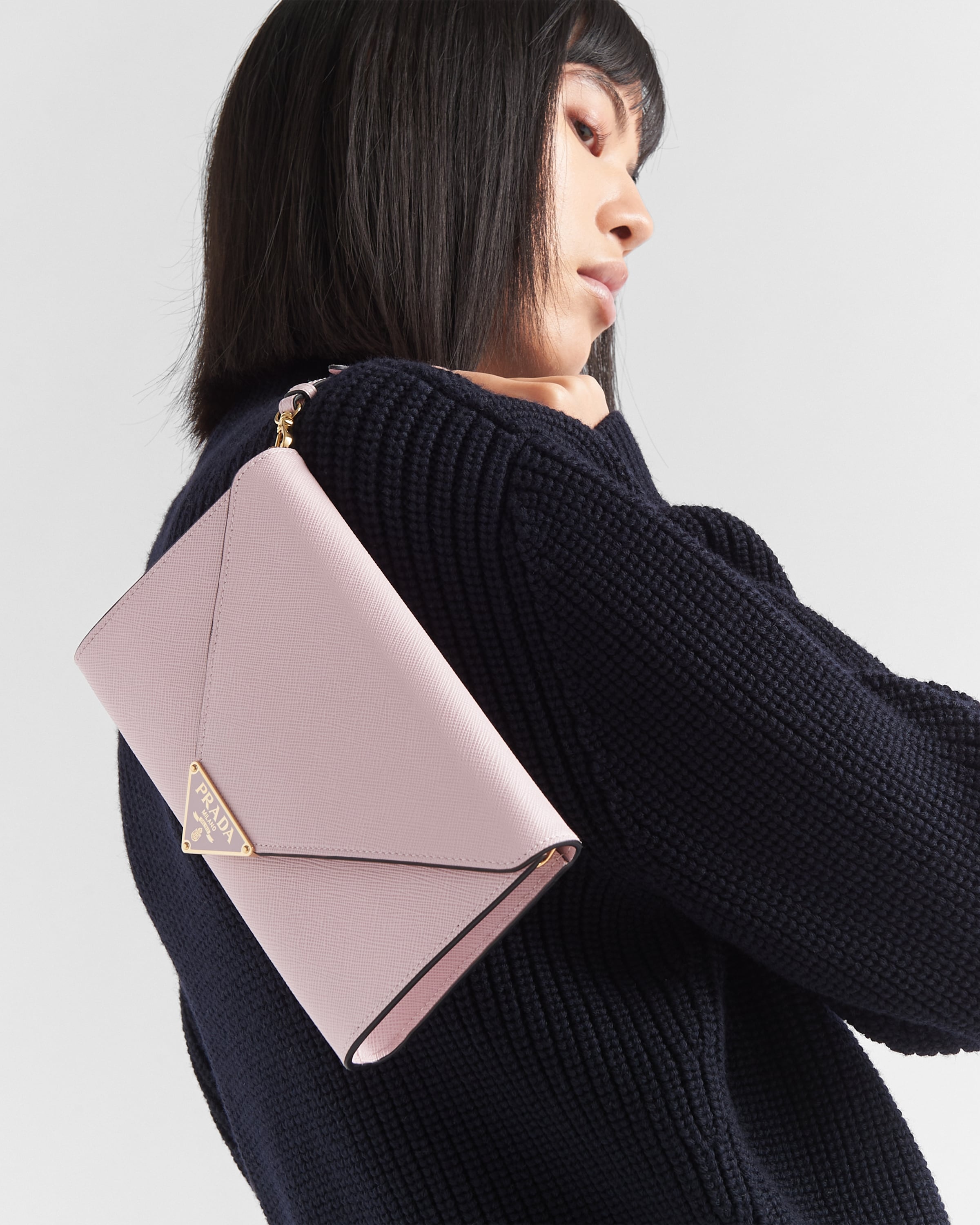 Saffiano leather envelope clutch - 7