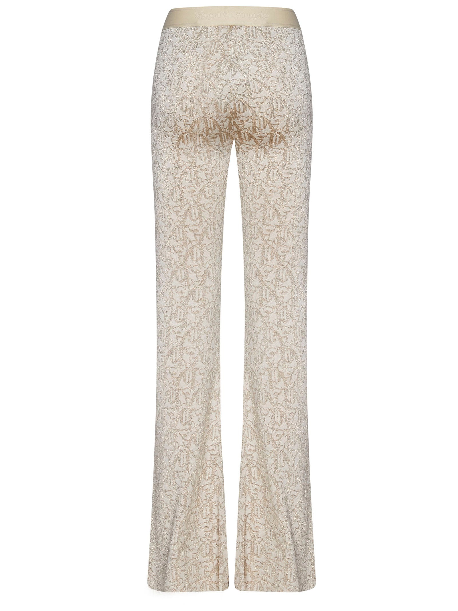 パンツ PALM ANGELS MONOGRAM JACQUARD KNIT TROUSERS Palm Angels Monogram-Jacquard Knitted Trousers in Black | Lyst