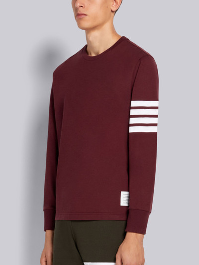 Thom Browne Dark Red Medium Weight Jersey 4-Bar Stripe Oversized Long Sleeve Tee outlook