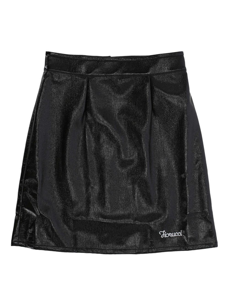 logo-embroidered mini skirt 1