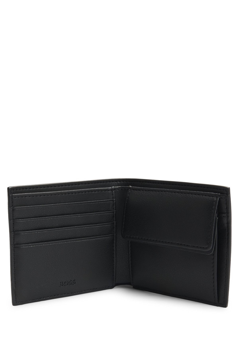 BOSS TEXTURED WALLET WITH METAL LOGO LETTERING outlook