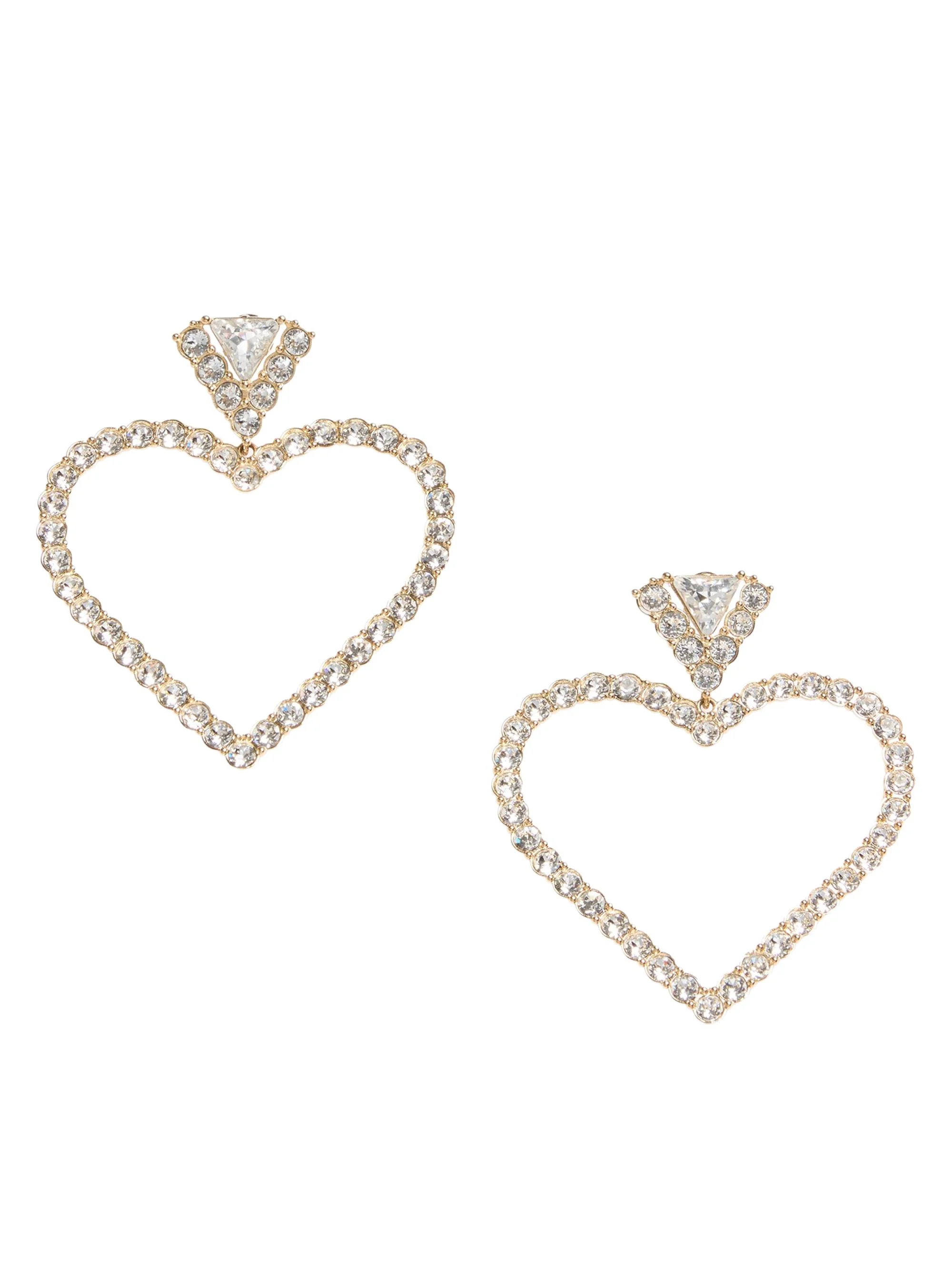 Women's Coeur Royal Metal & Swarovski Crystal Drop Earrings - Gold Crystal - 1