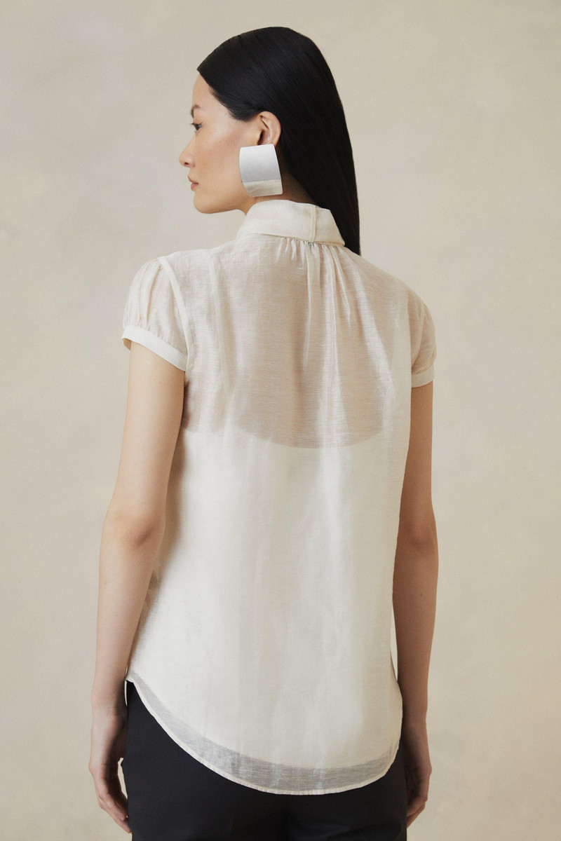 Organza Woven Tie Neck Blouse 3