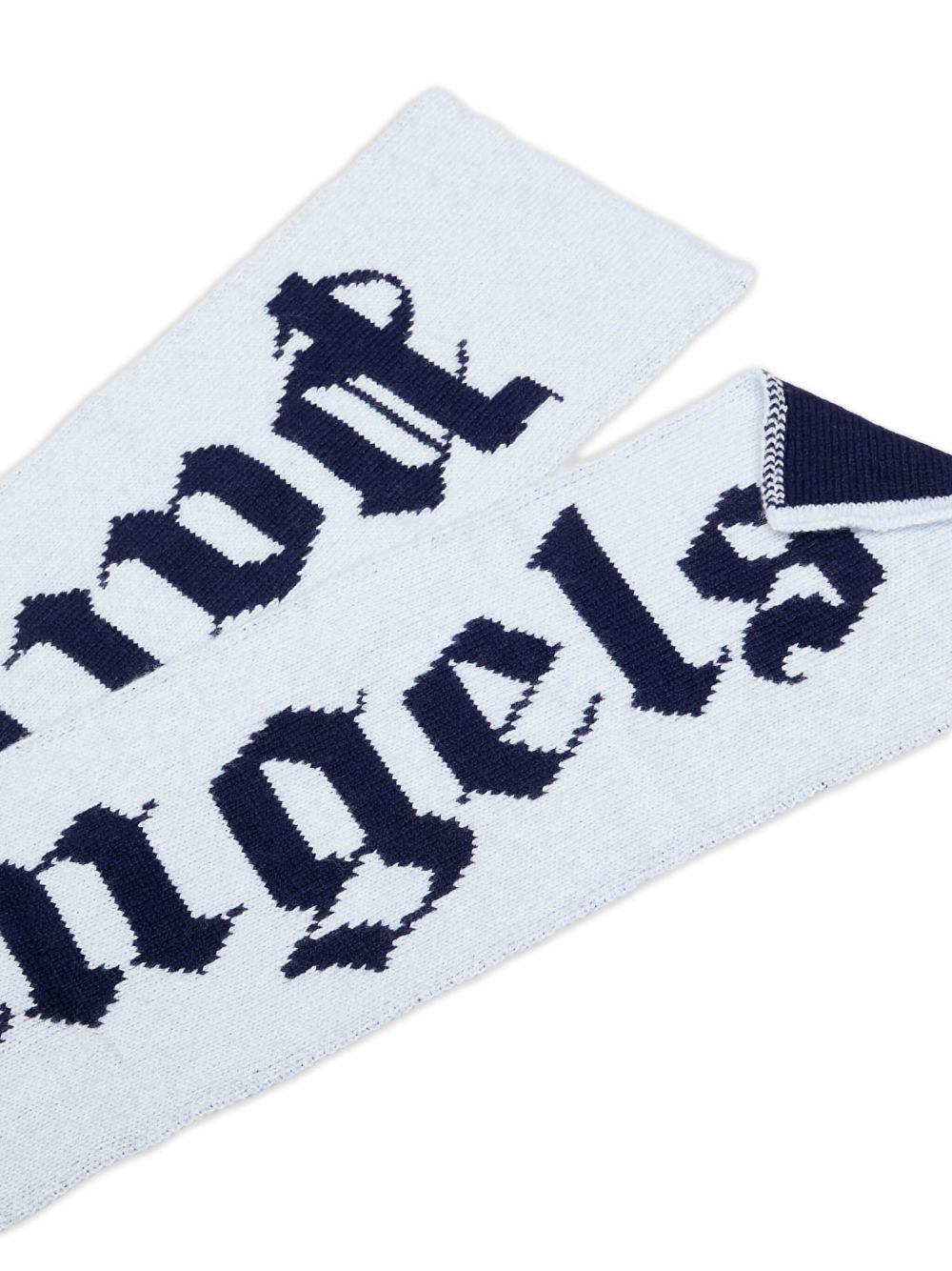 logo-jacquard knit scarf - 2