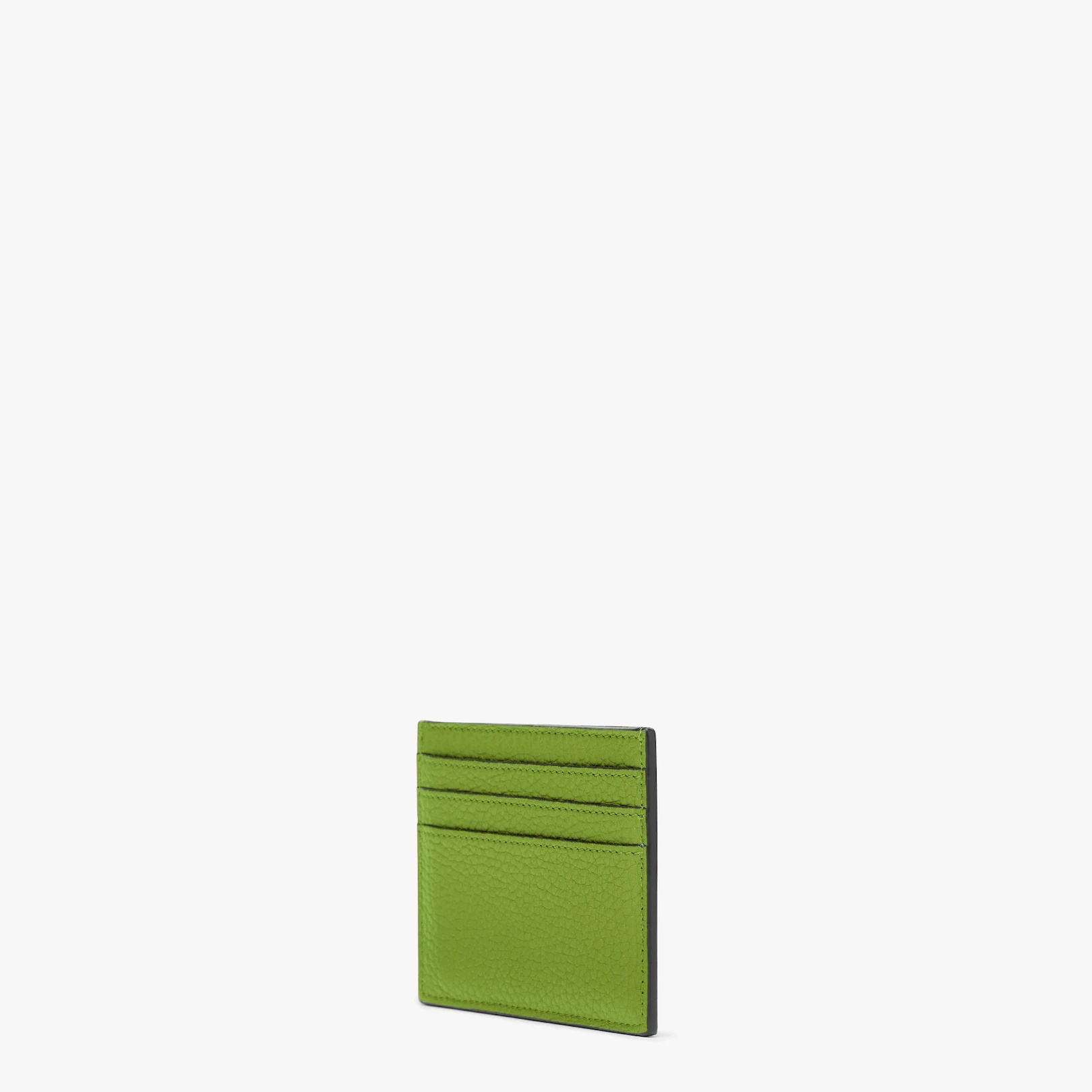 Peekaboo Selleria business card holder. Twist lock. Made of green Cuoio Romano leather. Palladium-fi - 2