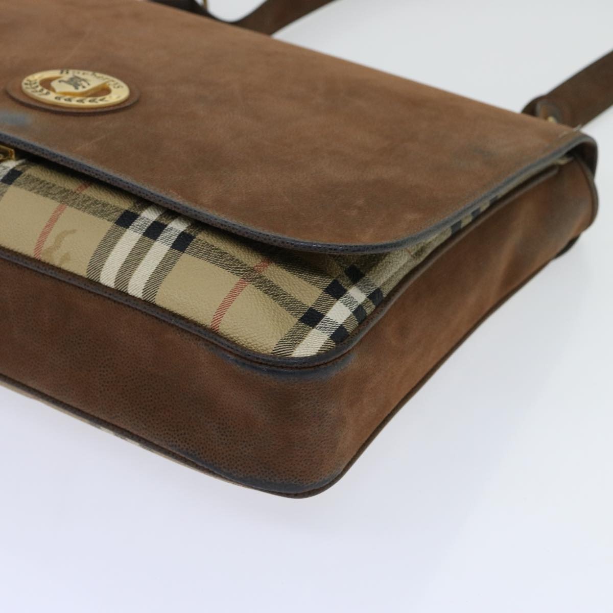 Burberry Nova Check Business Bag Pvc Leather Beige - 9