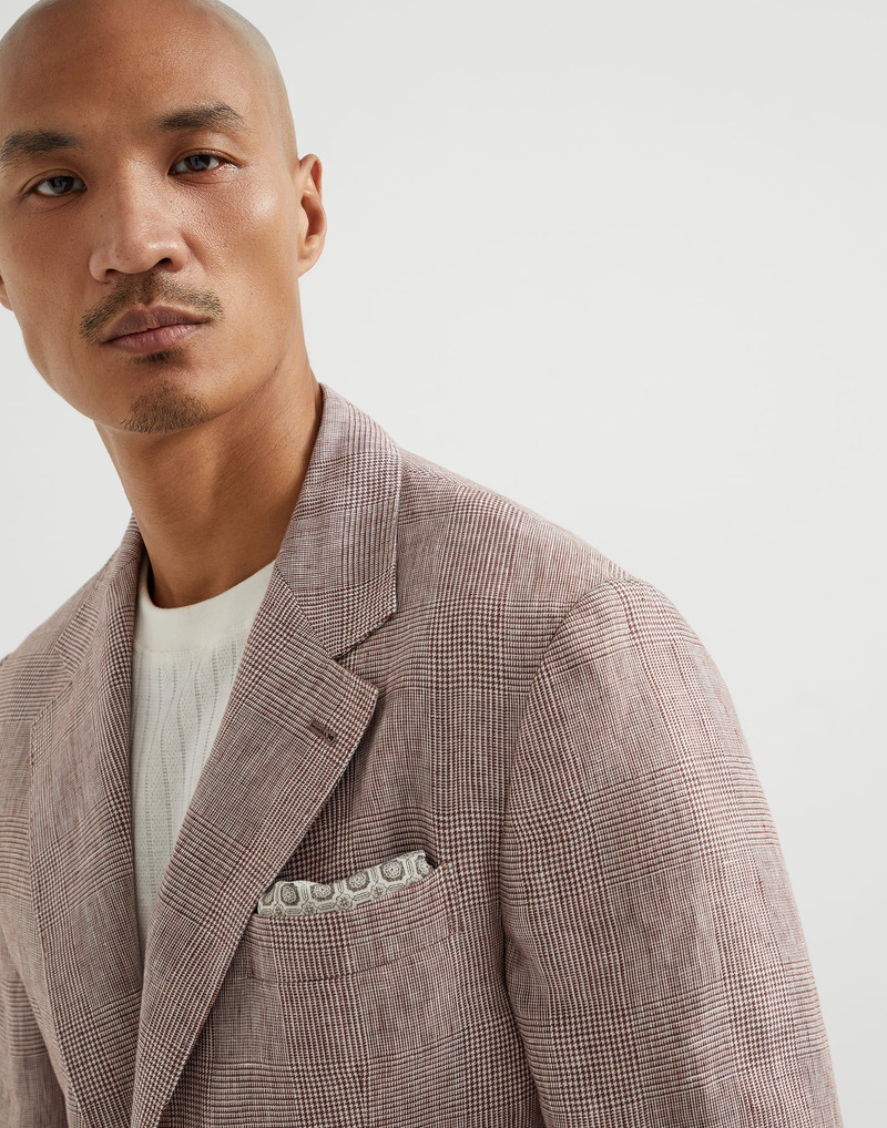 Linen Prince of Wales deconstructed Cavallo blazer 3