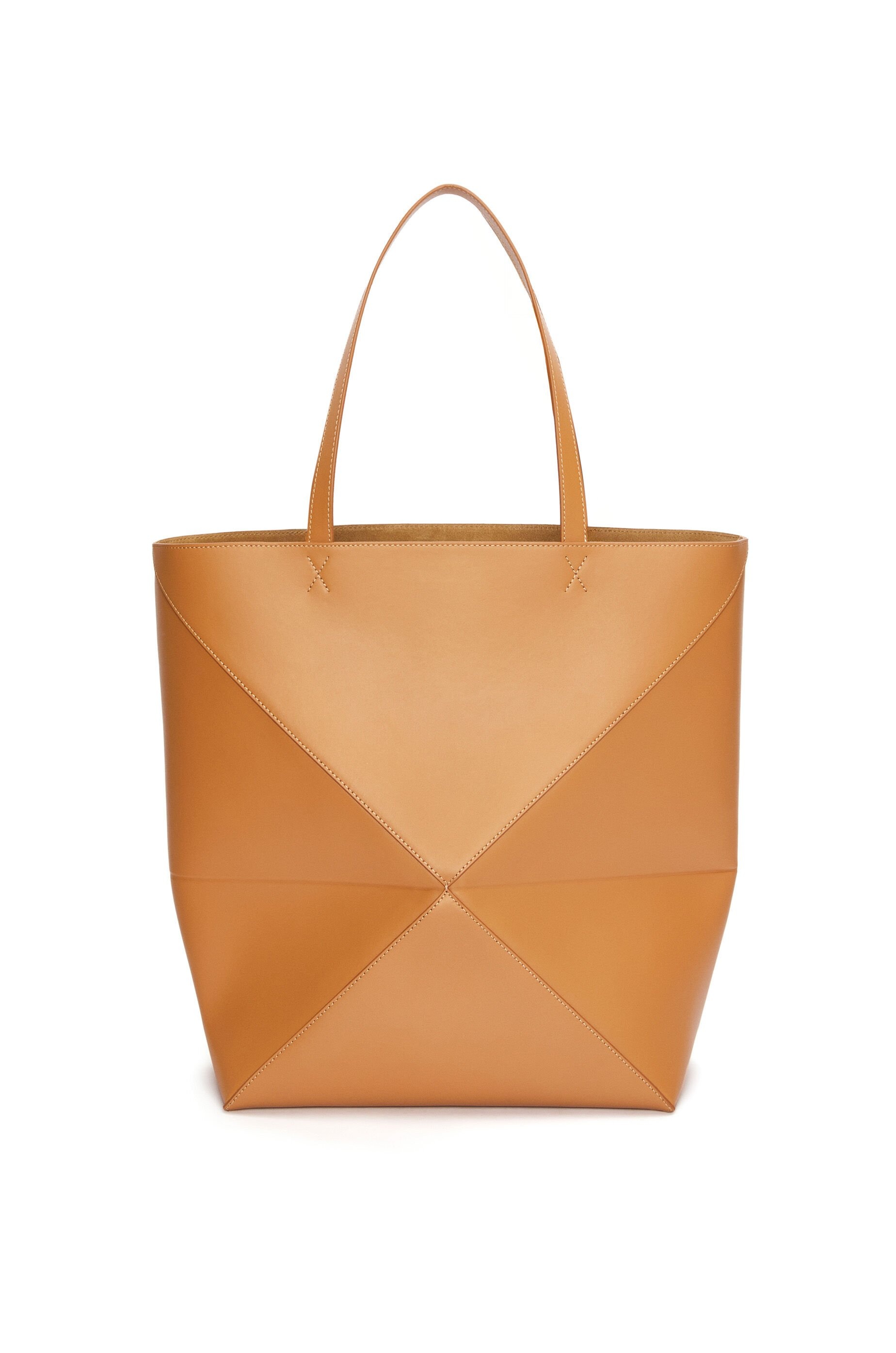 XL Puzzle Fold Tote in shiny calfskin - 7