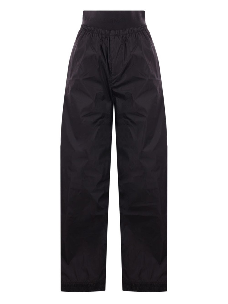 elastic-waistband nylon trousers 1