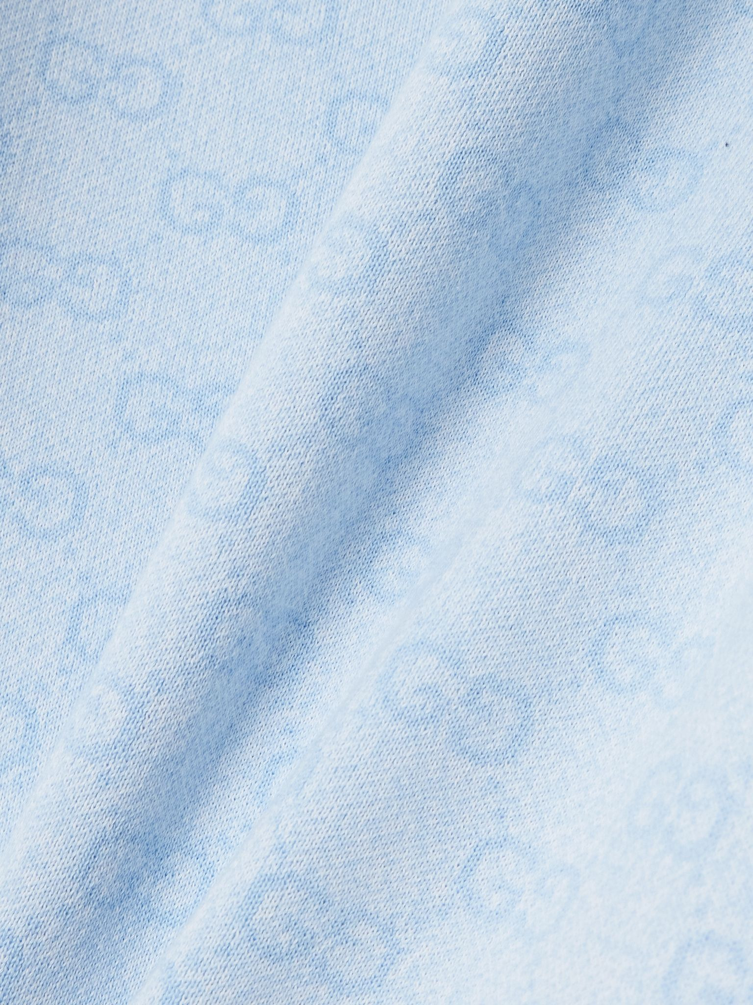 Jacquard-knit cotton mini dress Light blue - 4