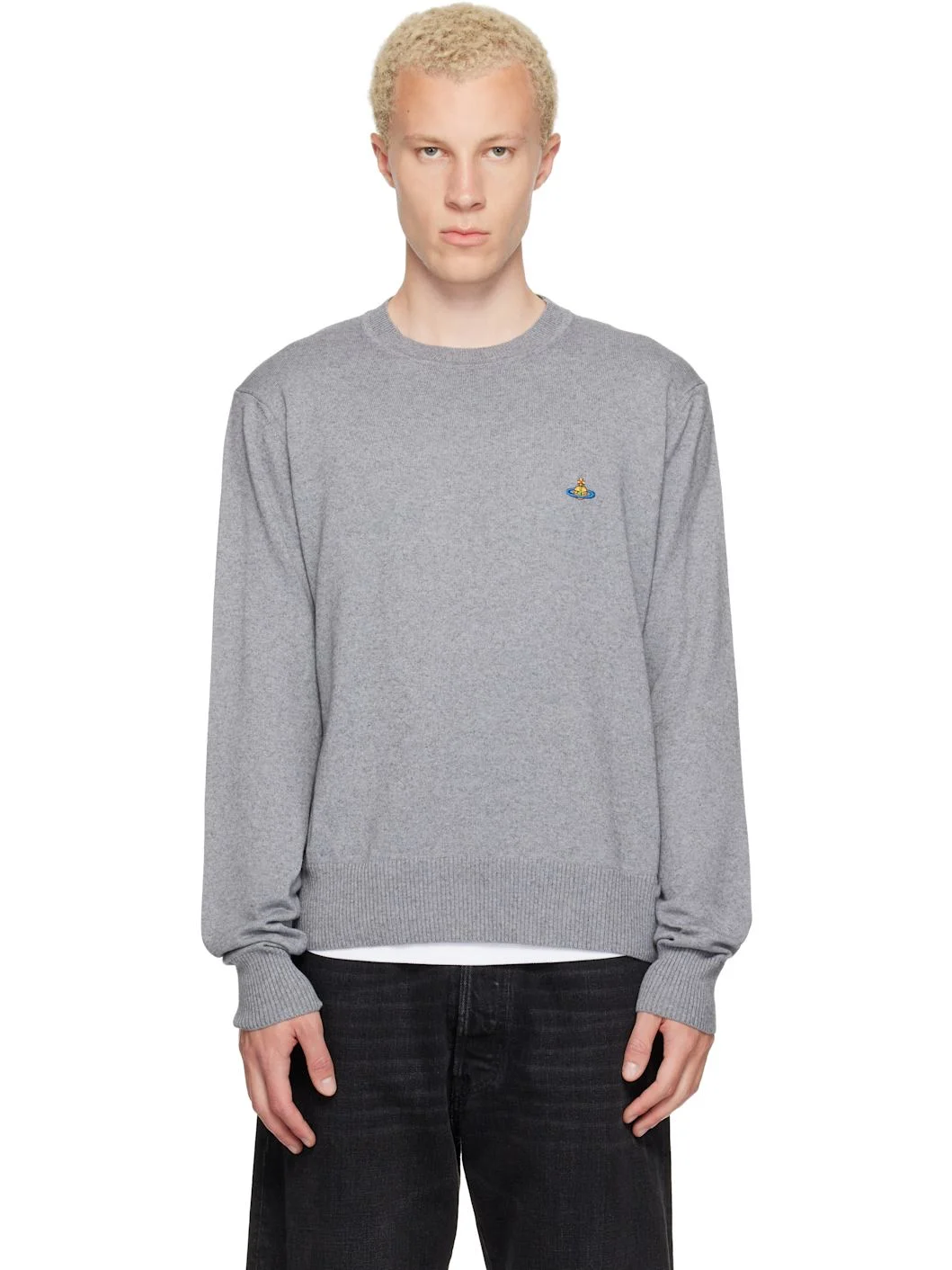 Gray Alex Round Neck Sweater - 1