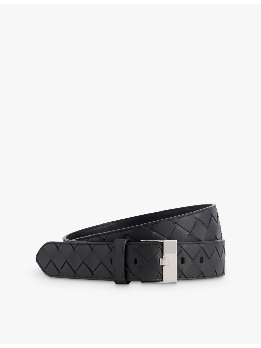 Double-weave branded leather belt - 1