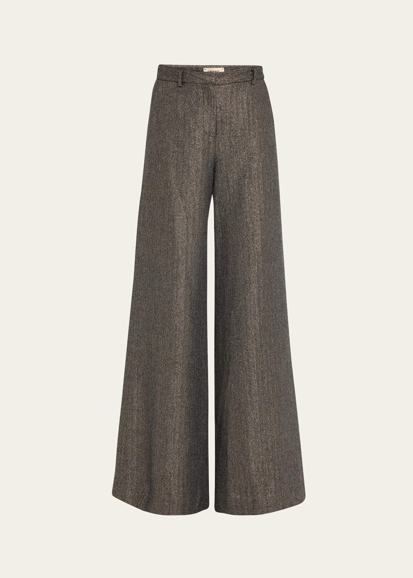 Pilar Metallic Herringbone Wide-Leg Pants - 1