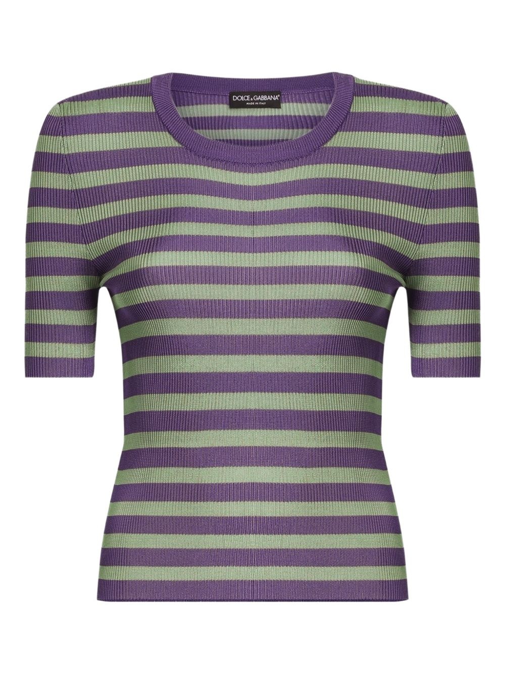 striped knitted top - 2
