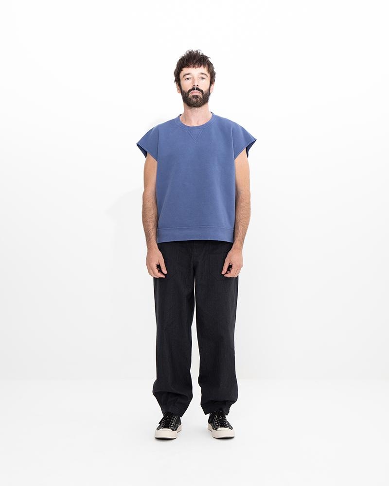 visvim MONDO SWEAT S/L DMGD (U.D.) BLUE | REVERSIBLE