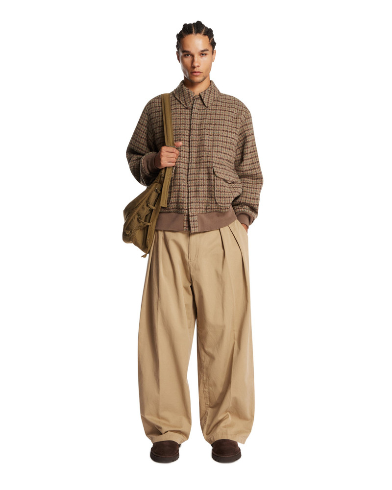 KAPTAIN SUNSHINE Beige Checked Wool Bomber outlook