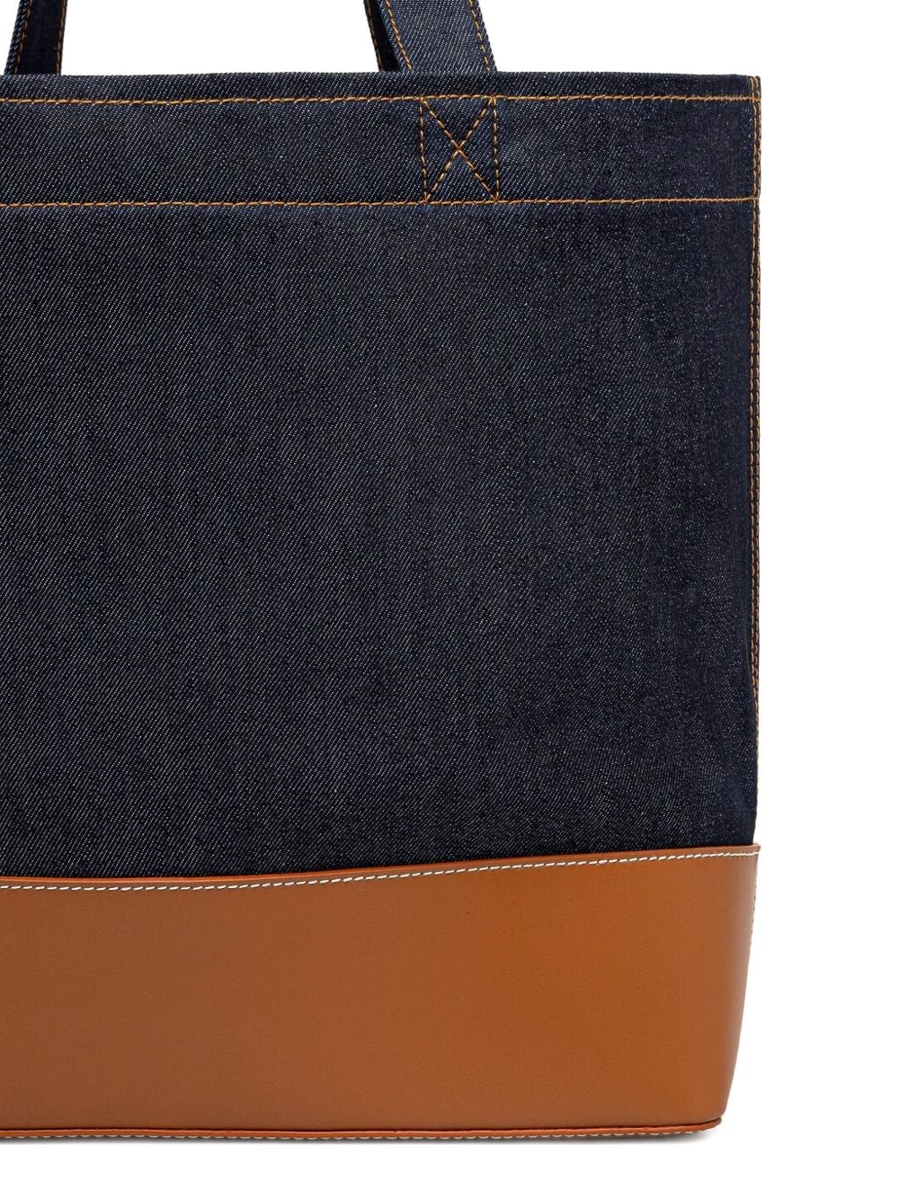 Axel leather-base denim tote bag - 3