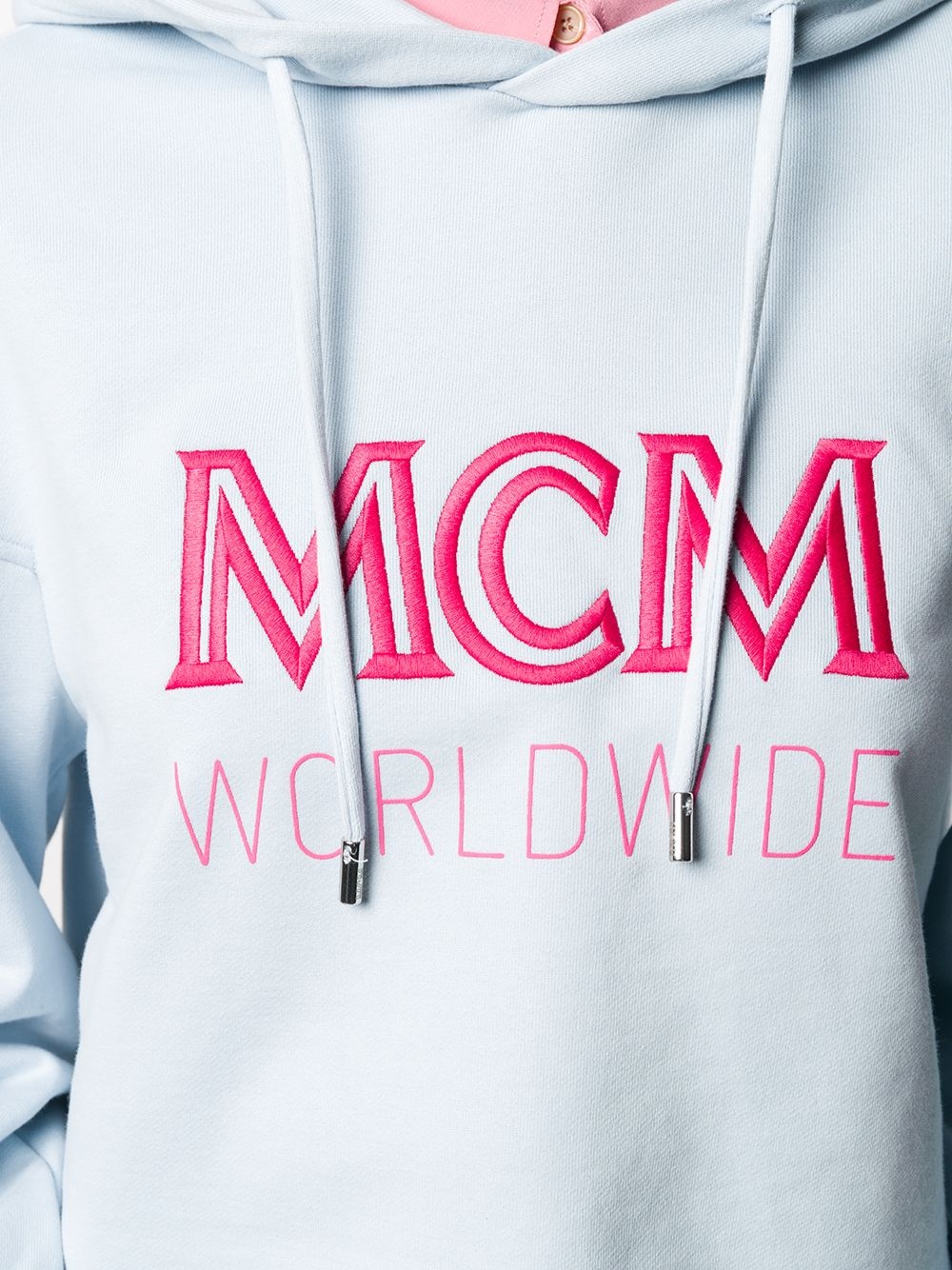 embroidered logo oversized hoodie - 5