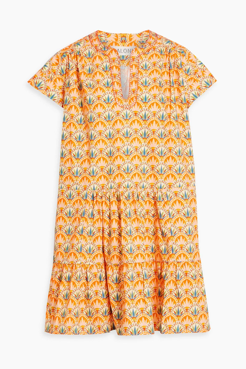 Ashley printed cotton-poplin mini dress - 1