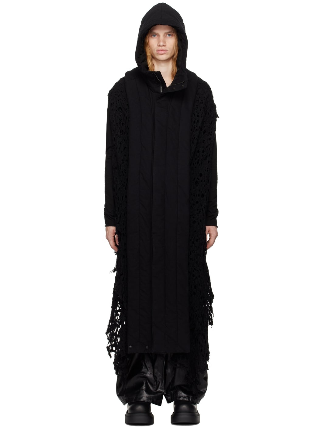 Black Long Drape Hood - 1