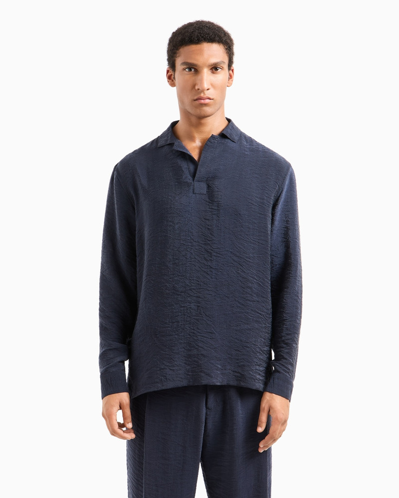 GIORGIO ARMANI JACQUARD CUPRO POLO SHIRT outlook